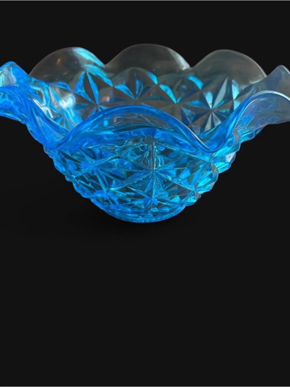 Vintage Indiana Glass Bowl: Monticello in Aqua Blue MCM